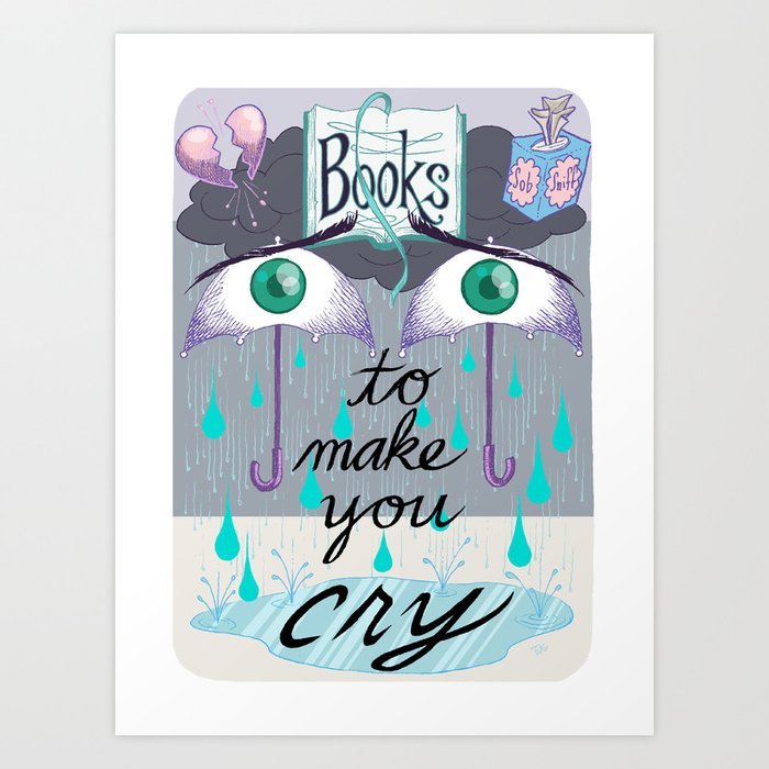 BOOKS ARE MY BEST FRIENDS (boy colors) poster / sign Art Print by Tommy  Kovac