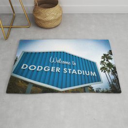 Welcome to Dodger Stadium | Los Angeles California Nostalgic Iconic Sign Art Print Tapestry Rug