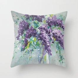 Lilac Bouquet Throw Pillow