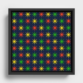 Bright & Bold Modern Sun Shine Star Pattern Framed Canvas