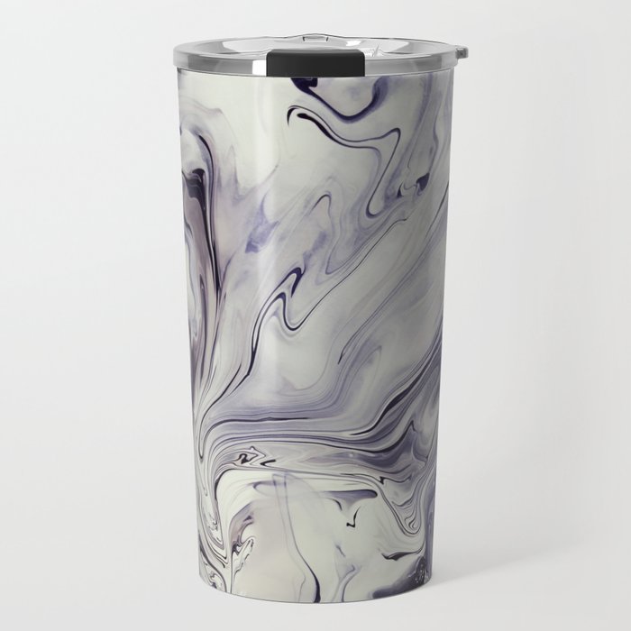 Obsidian - Abstract Marble Travel Mug