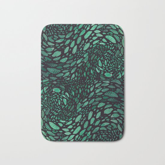 wave leaves Bath Mat