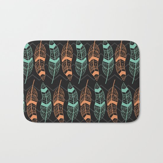 Feather in lines Bath Mat