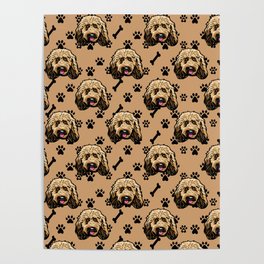 All over dog face pattern design. Poster
