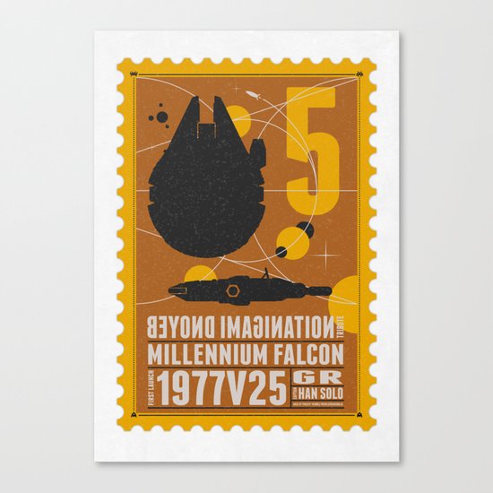Beyond imagination: Millenium Falcon postage stamp Canvas Print