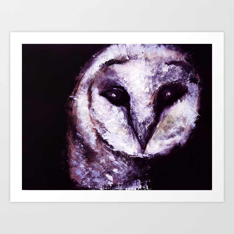 Barn Owl Painting By Lil Owl Studio Art Print By Artgallery Society6