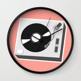 Turntable Red Wall Clock