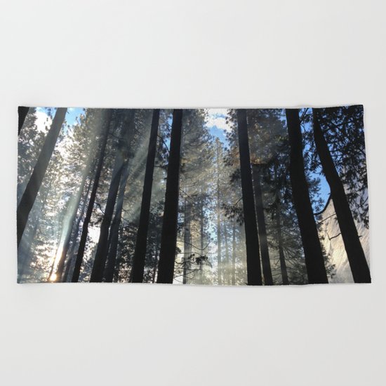 Sunlight Shines Through the Trees Beach Towel