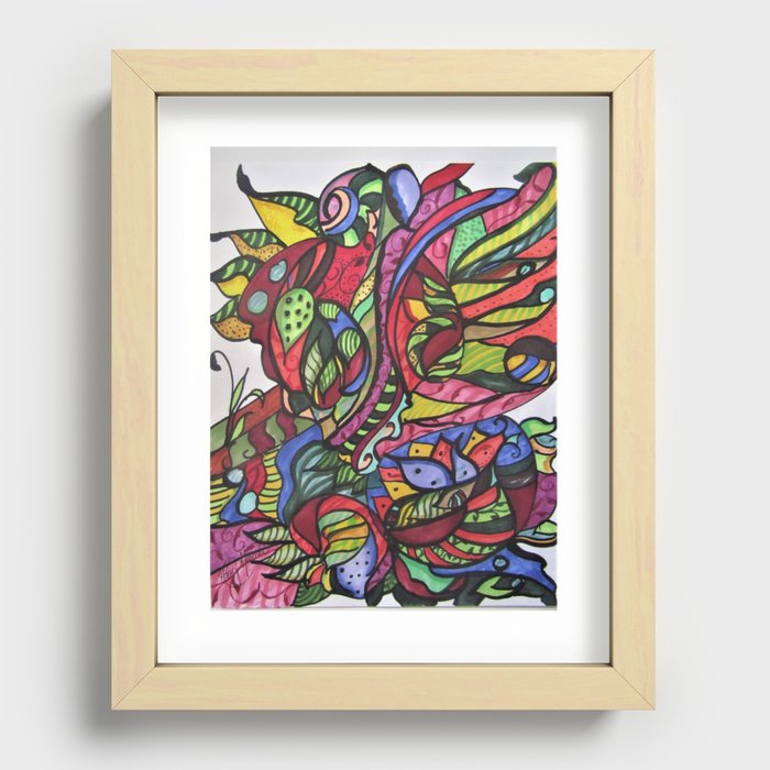 Botanical Fusion Abstract Recessed Framed Print