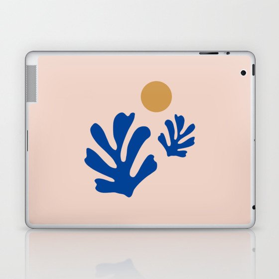 Abstract Leaves Blue And Gold Laptop & iPad Skin