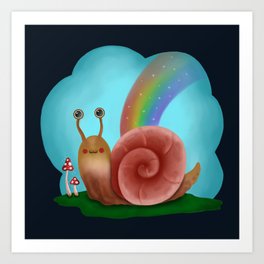 Kawaii Snail Art Print