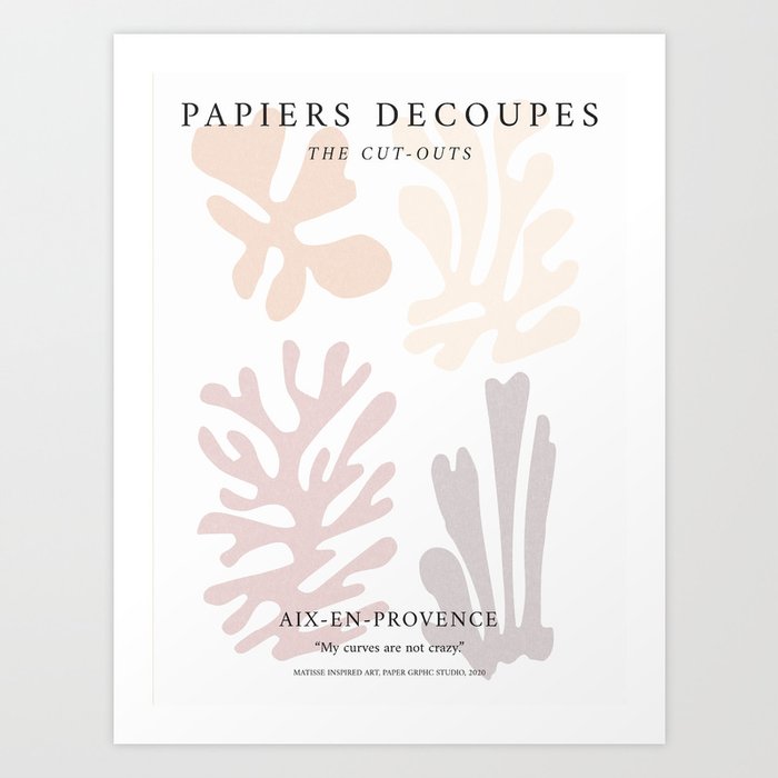 Matisse Papiers Decoupes, Leaf Exhibition art Art Print