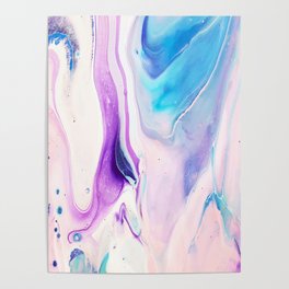 Blue & Pink Marble  Poster