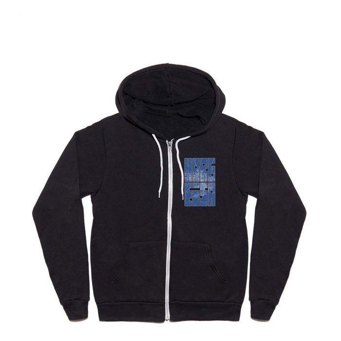 Hargeisa City Map of Somalia - Blueprint Full Zip Hoodie