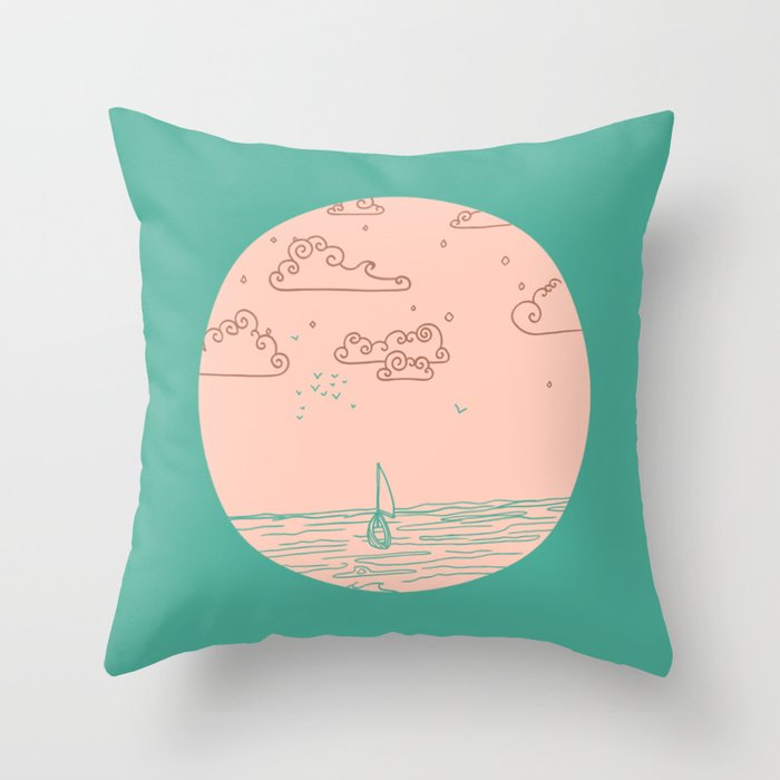 Earth and Sea Throw Pillow
