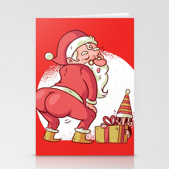 Santa Twerk Funny Christmas Dance Cartoon Stationery Cards By Ashleyredmon Society6
