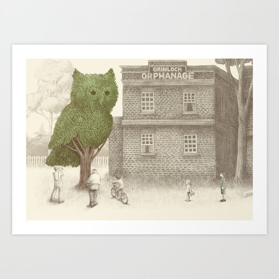 The Night Gardener - The Owl Tree Art Print