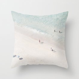 Beach Love 2 (part of a diptych) - Aerial Beach - Ocean - Travel photography Throw Pillow