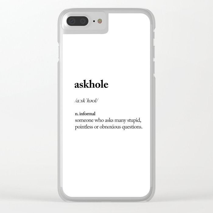 Askhole Funny Meme Dictionary Definition Black And White
