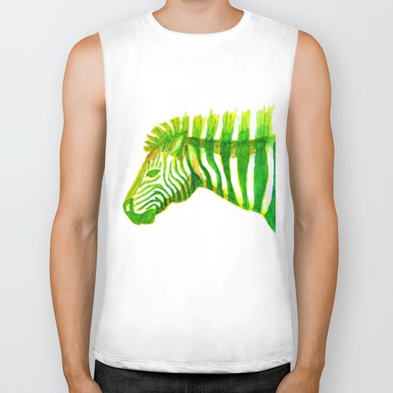 Zebra Watercolor Print Biker Tank