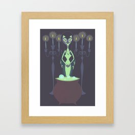 Witchy Kitty Purple Framed Art Print