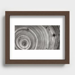 Detailed Black and White Tree Rings Recessed Framed Print