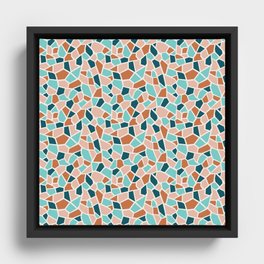 Terrazzo Abstract Pattern 12 | Colorful Rainbow Framed Canvas