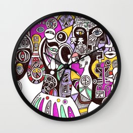 Tao of immortality (chinese cubism illustration) Wall Clock