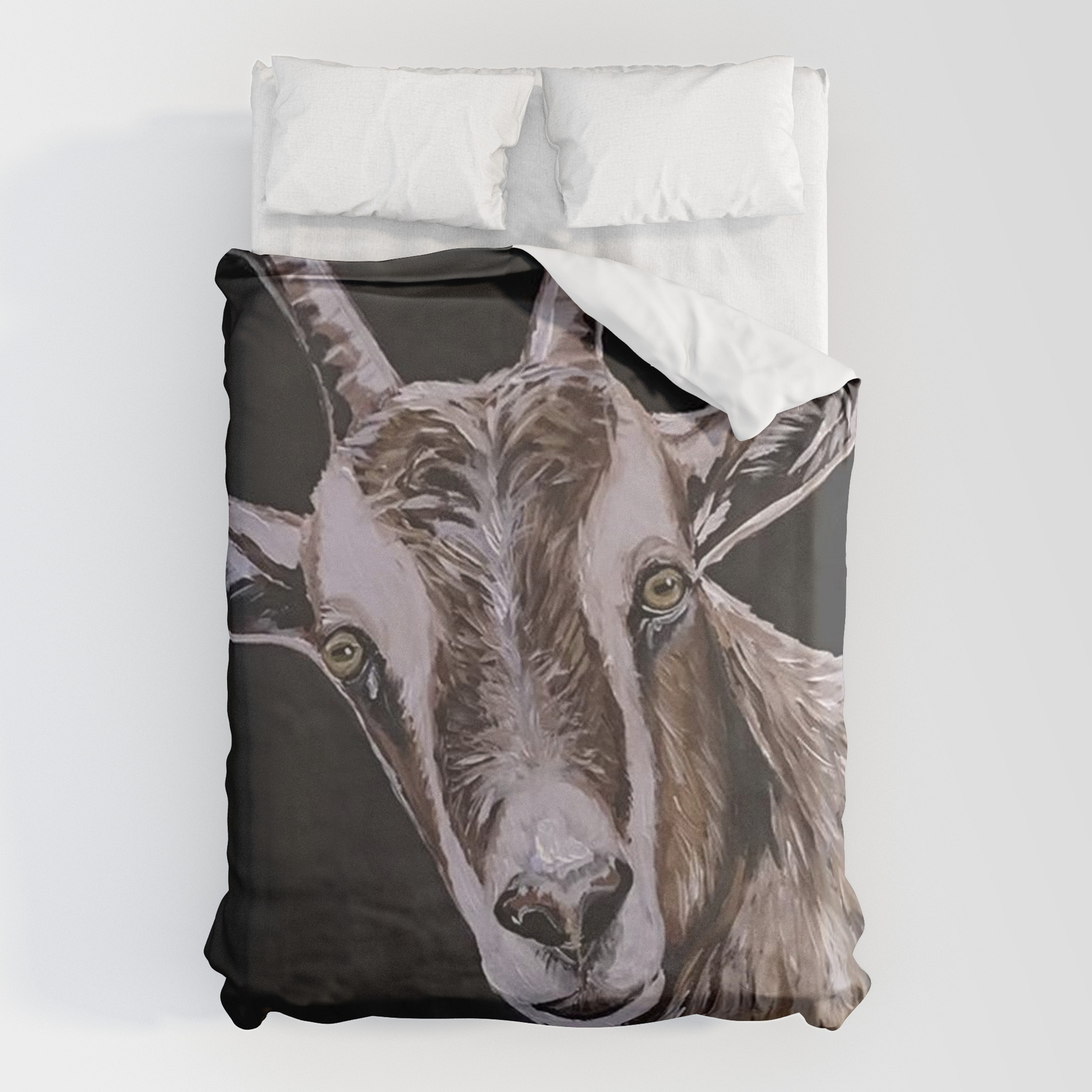 Goat Painting animal print goats billy goat nanny goat Duvet Cover by  Cortayloo Designs | Society6