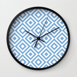 Jordy Blue Diamonds | Beautiful Interior Design Wall Clock | Solid, Graphicdesign, Colour, Patel, Pattern, Minimal, Lightblue, Vivid, Bright, Color 