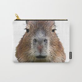 Capybara Face Hairy Front Classy Axpect Mammal Carry-All Pouch | Axpect, Rat, Vertebrate, Hairy, Wildlife, Animal, Mammal, Painting, Head, Rodent 
