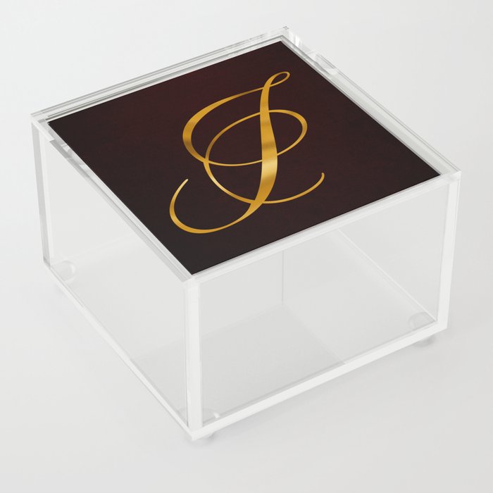 Golden letter i in vintage design Acrylic Box