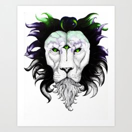 Trippy Lion Art Print