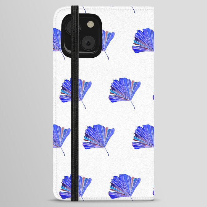 Gingko Leaf-Periwinkle iPhone Wallet Case