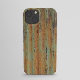 corrugated rusty metal fence paint texture iPhone Case
