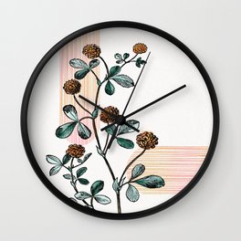 Flower Branch Modern Illustration Wall Clock
