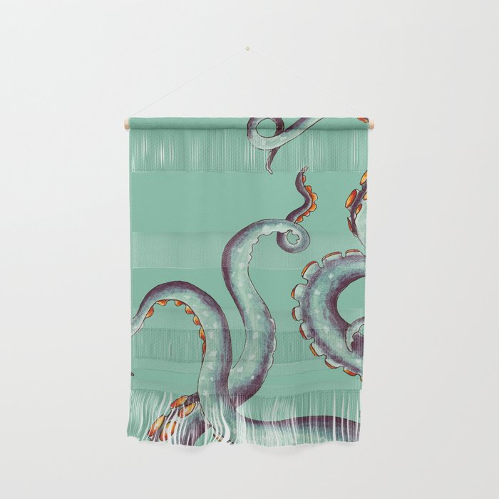 Teal Tentacles Funky Ink Wall Hanging