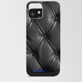pattern of black genuine leather texture using as background iPhone Card Case