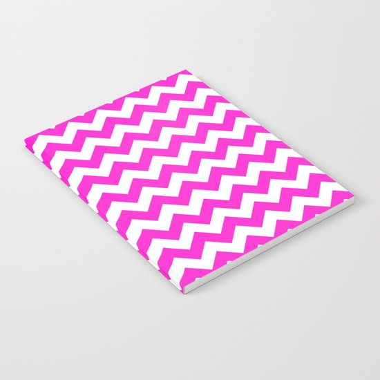 Chevron (Hot Magenta/White) Notebook