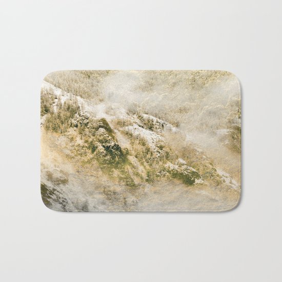 Golden Winter Forest 3 Bath Mat