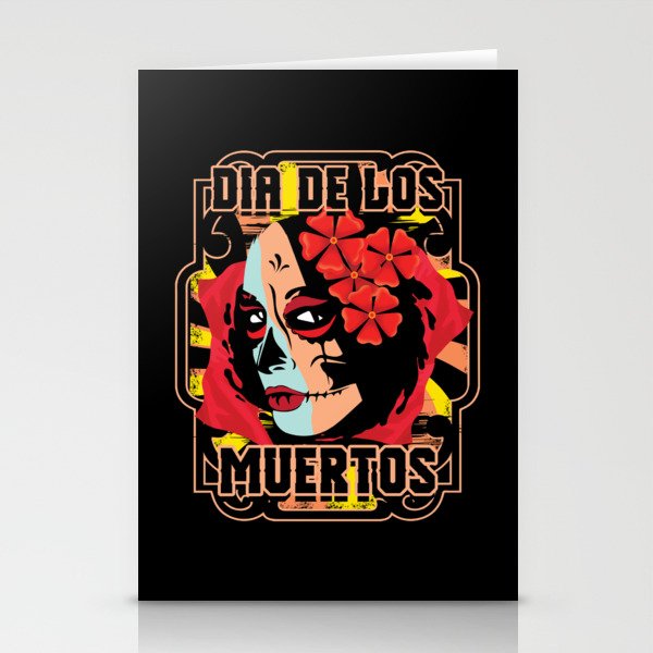 Mexican Lottery Muertos Day Of Dead La Catrina Stationery Cards