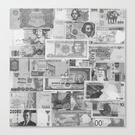Numismatic Black And White Poster  Canvas Print