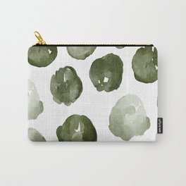 Green watercolor pastel green polka dots pattern  Carry-All Pouch