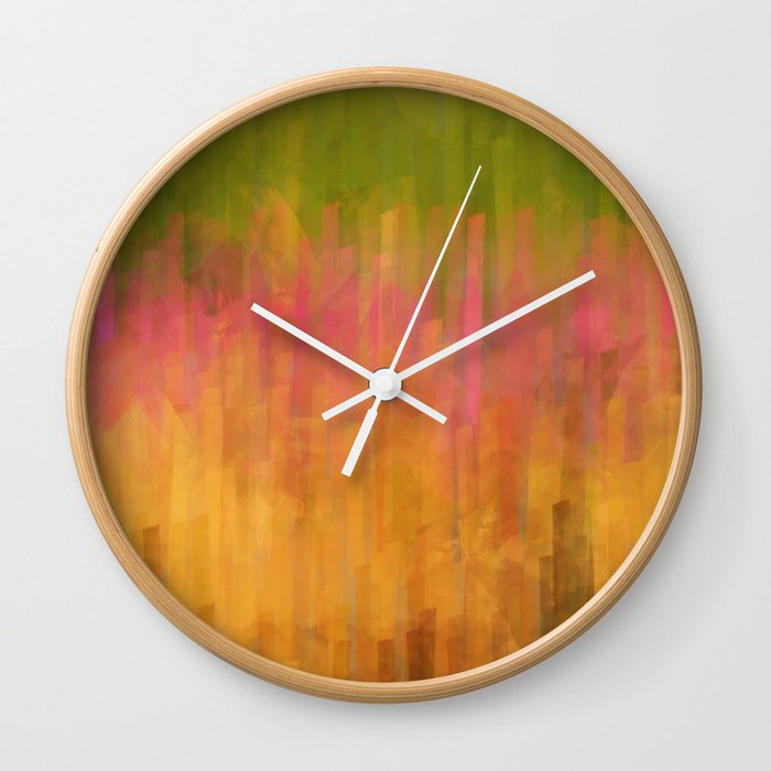 Purple Loosestrife Meadow in Evening Light Abstract Square Format Wall Clock