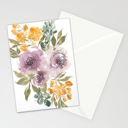 TRANSPARENT Purple florals  Stationery Card