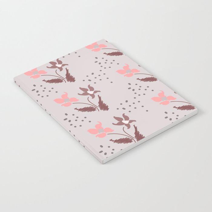 Brown Floral Texture Background Notebook