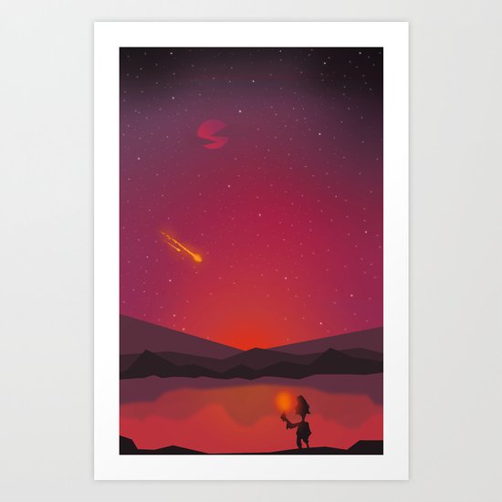 A shooting star Art Print