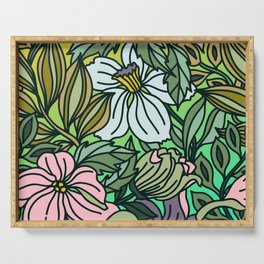 Modern Beautiful Floral Print Serving Tray