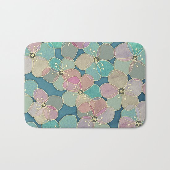 It's Always Summer Somewhere 2 - translucent poppy doodle Bath Mat