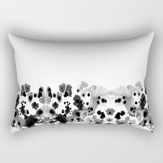 Mona - Black and White Painted Spots, painterly, abstract, monochrome cell phone case Rectangular Pillow